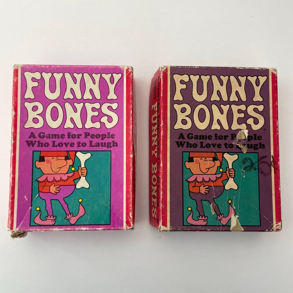 Vintage Funny Bones Card Games 1968 Parker Brothers Lot of 2 Games Complete